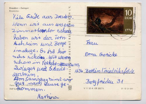 GruÃŸ aus Dresden nach Berlin